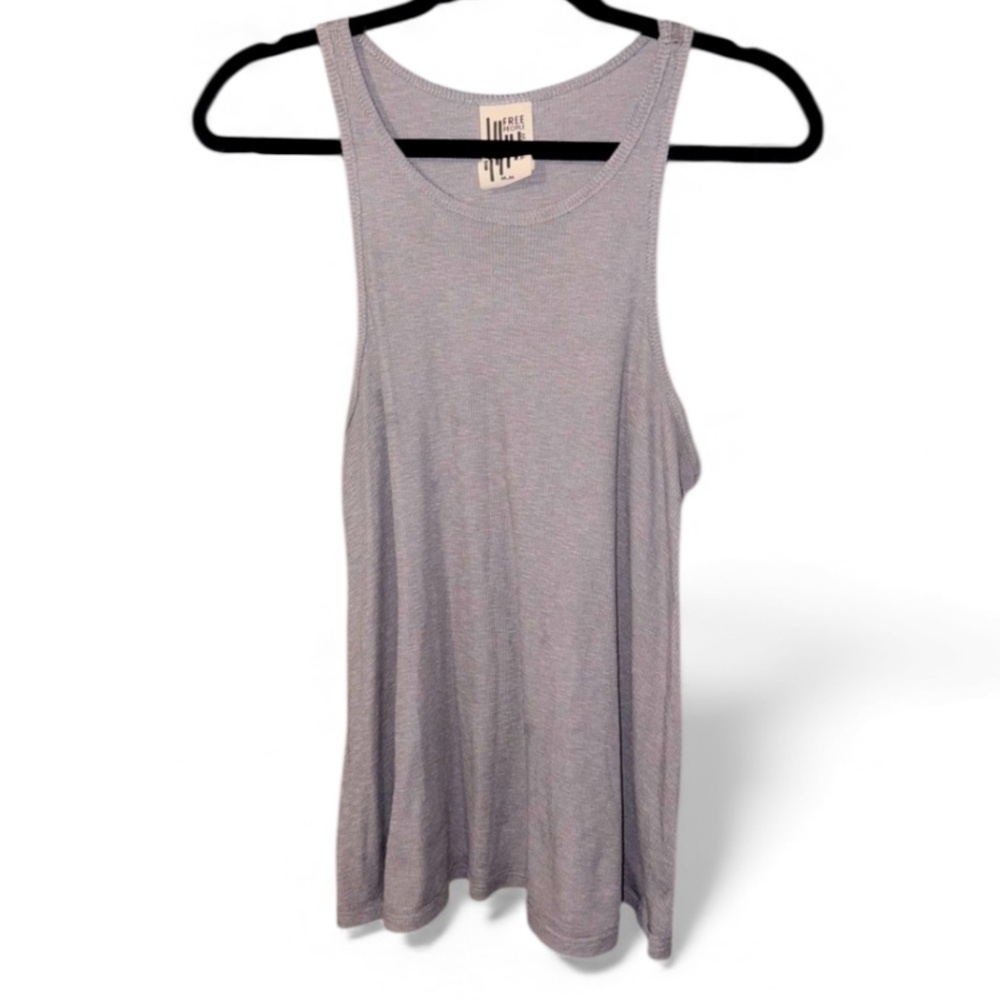 Free People Charcoal Grey Ribbed Swing Tank Top M